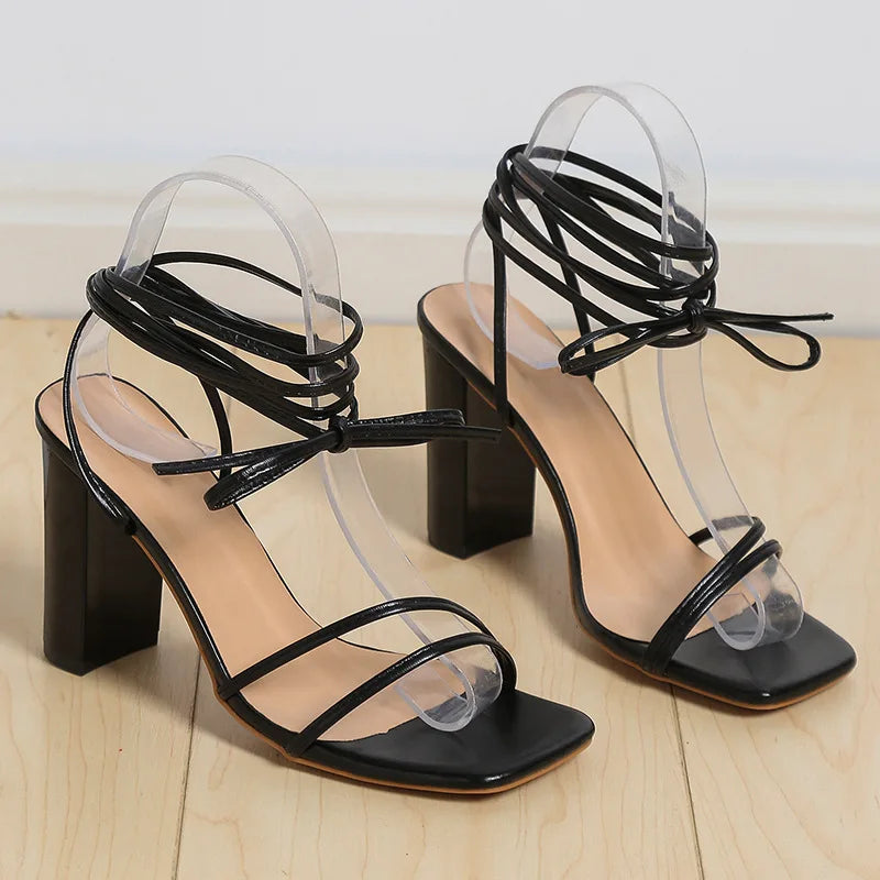 Elevate Your Style Exude Charm and Confidence in Our Cross-Strap Women's High-Heeled Sandals