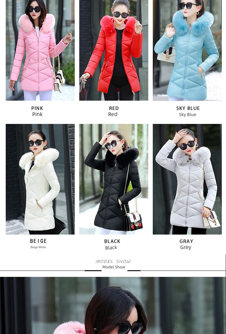 Mid Length Long Length Winter Cotton-Padded Jacket Slim-Fit Women's down Jacket