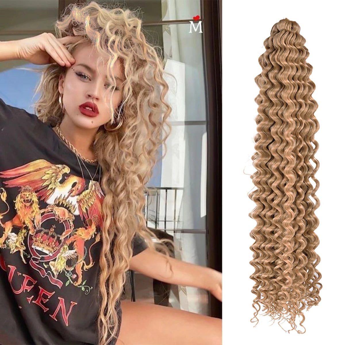 Synthetic Ocean Wave Free Tress Crochet Braiding Hair Soft Afro Curls Deep Wave Hair Extensions For Women Water Wave Hair