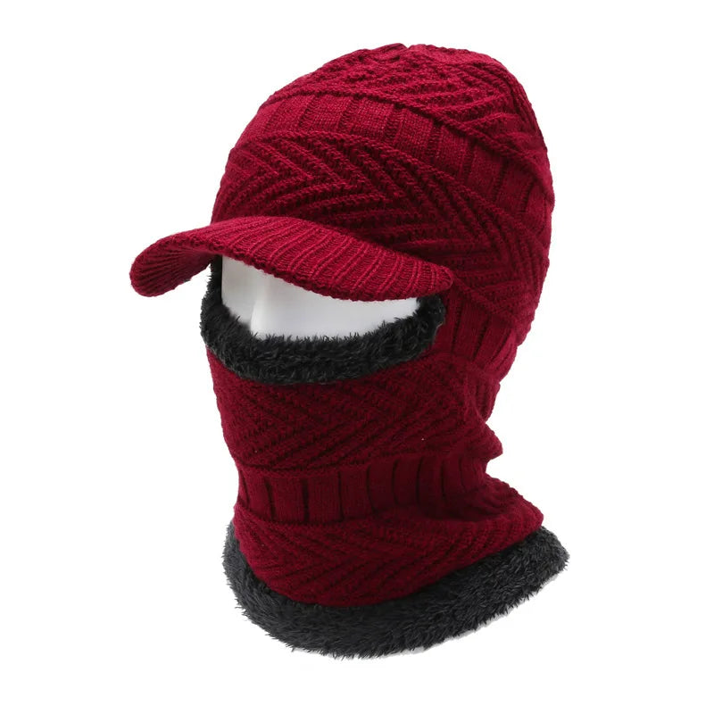 Winter Hat for Men Skullies Beanies Hats Winter Beanies for Men Women Wool Scarf Cap Balaclava Mask Bonnet Knitted Hat for Women