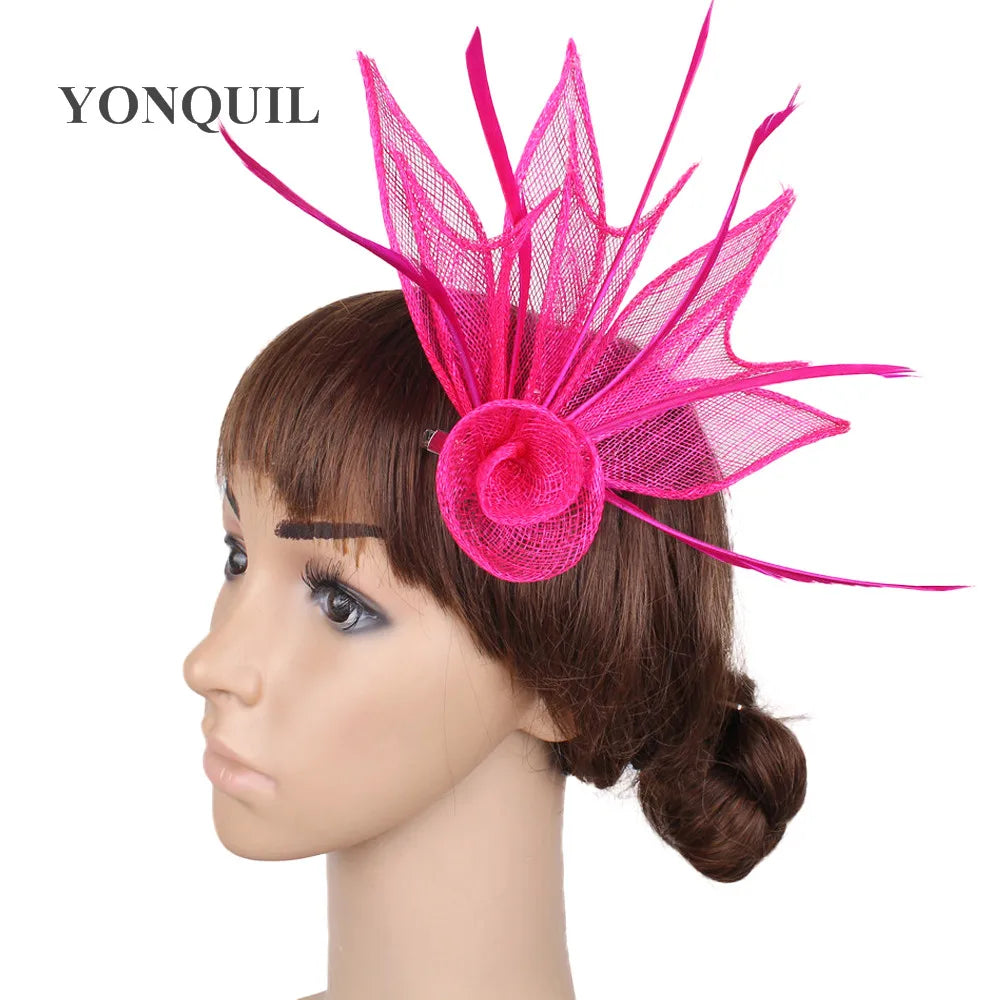 Girs Fascinator Nice Sinamay Show Headwear Hairpin Ladies Fashion Chuch Headwear Hair brooch Women Wedding Hair Accessories