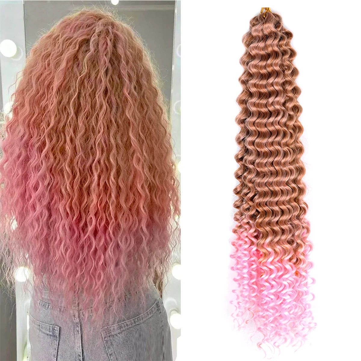 Synthetic Ocean Wave Free Tress Crochet Braiding Hair Soft Afro Curls Deep Wave Hair Extensions For Women Water Wave Hair