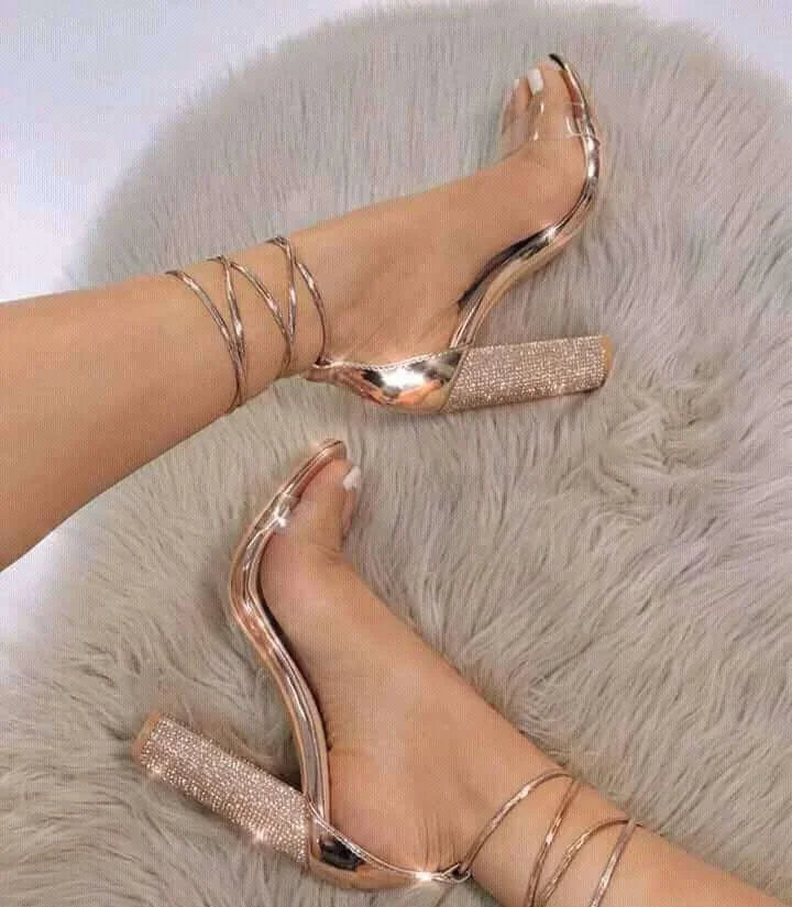 2023 Summer New Women's Shoes Europe and America Large Size Transparent Ribbon Sexy Strap Sandals Water Diamond Fashion Sandals