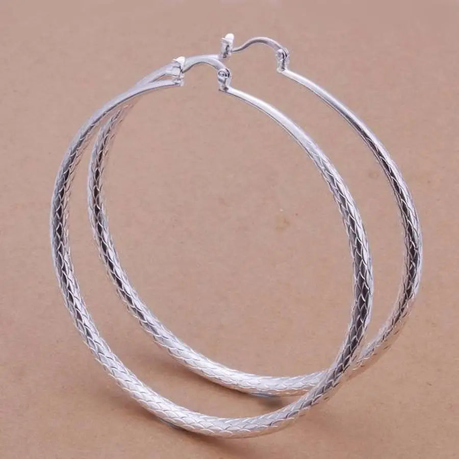 925 Sterling Silver Earring big hook 7cm round fashion design beautiful top quality women Jewelry free shipping lady gifts