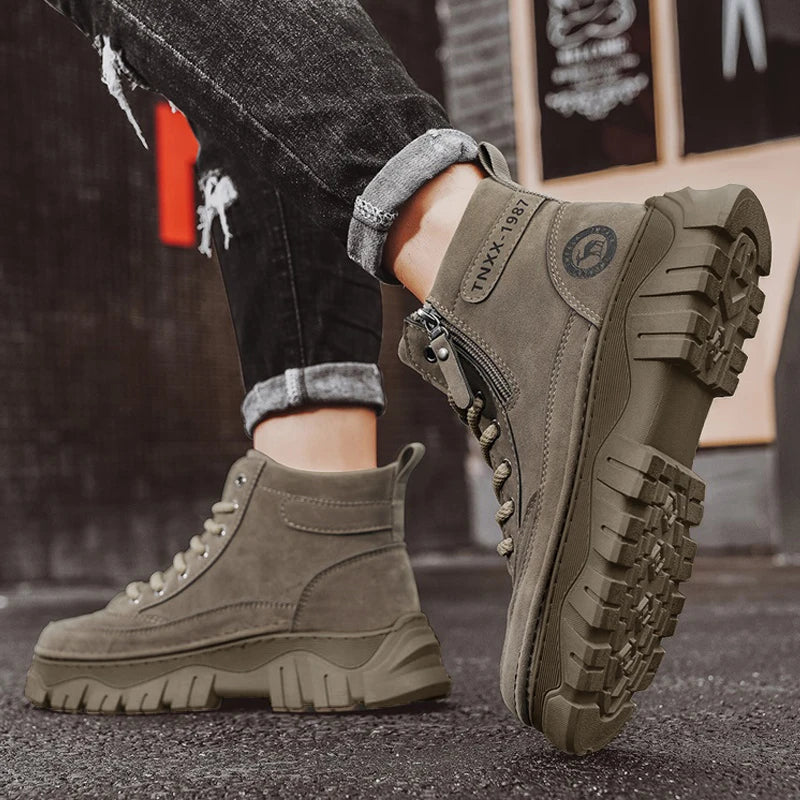 CYYTL Mens Shoes Casual Winter Boots Leather Cowboy Chelsea Tactical Combat Outdoor Hiking Ankle Sneakers Designer Luxury Tennis