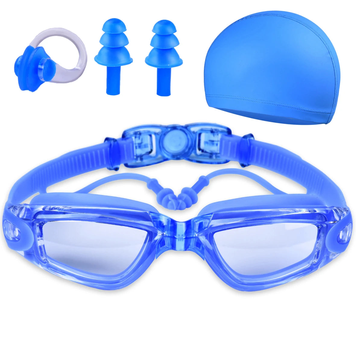 Adult swimming goggles swimming goggles waterproof fog-proof high-definition swimming goggles swimming equipment cap suit