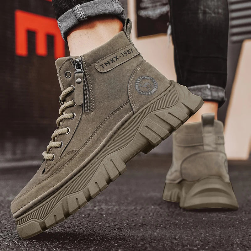 CYYTL Mens Shoes Casual Winter Boots Leather Cowboy Chelsea Tactical Combat Outdoor Hiking Ankle Sneakers Designer Luxury Tennis