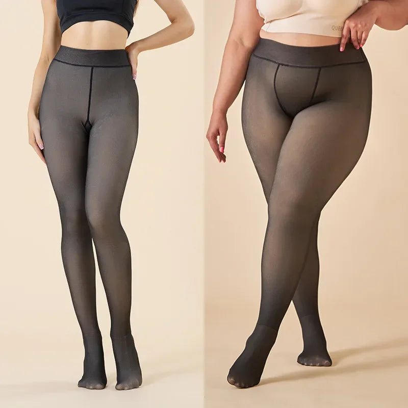 Women Pantyhose Warm Winter Sexy Translucent Thick Thermal Tights Stockings High Waist Elastic Plus Size Leggings Pantyhose