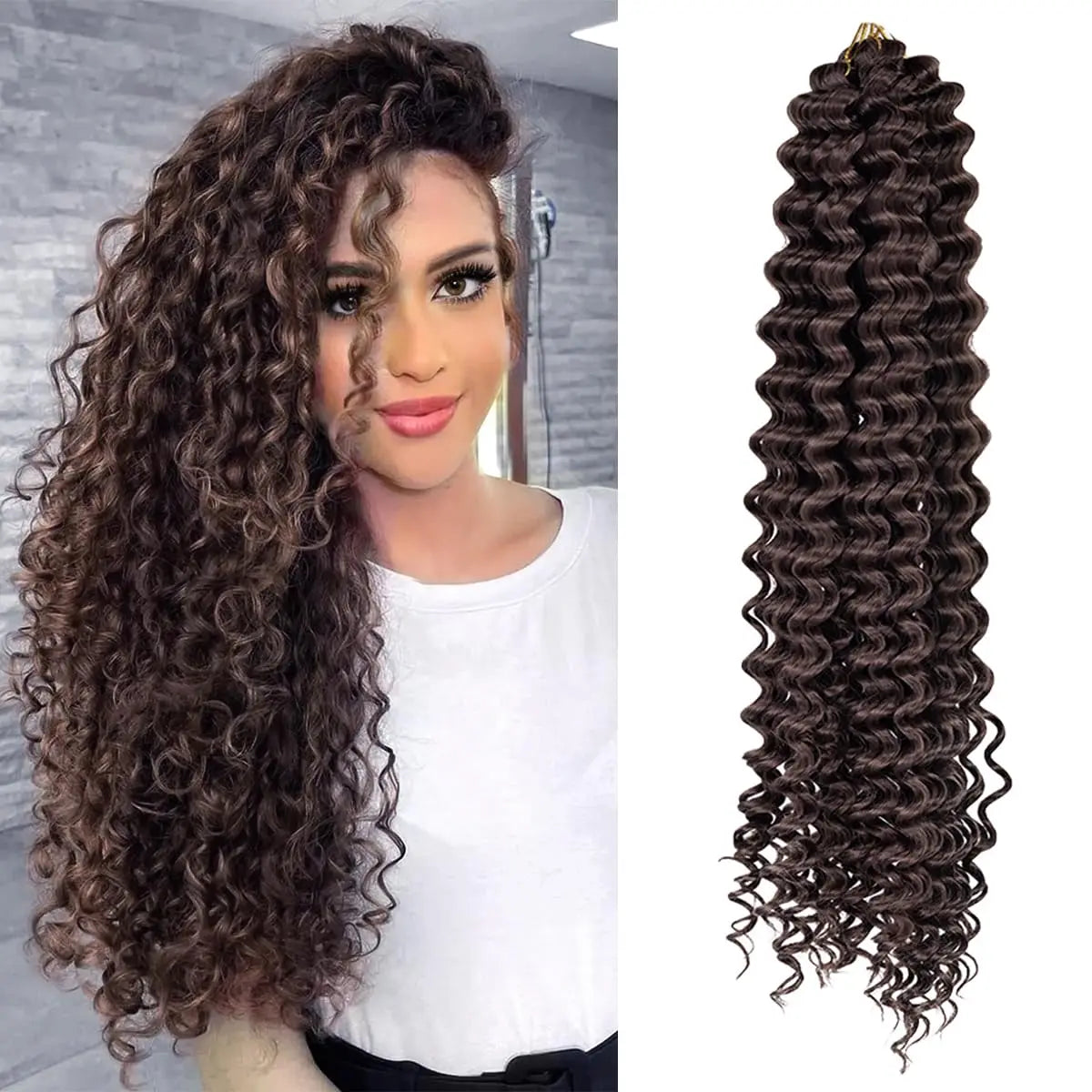 Synthetic Ocean Wave Free Tress Crochet Braiding Hair Soft Afro Curls Deep Wave Hair Extensions For Women Water Wave Hair