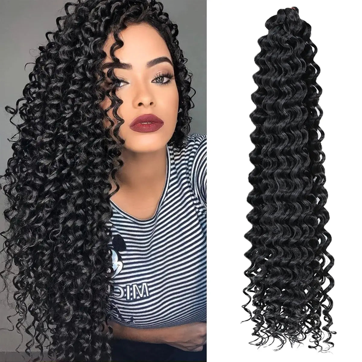 Synthetic Ocean Wave Free Tress Crochet Braiding Hair Soft Afro Curls Deep Wave Hair Extensions For Women Water Wave Hair