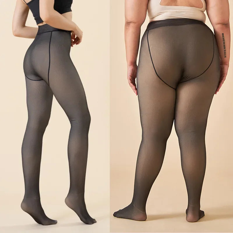 Women Pantyhose Warm Winter Sexy Translucent Thick Thermal Tights Stockings High Waist Elastic Plus Size Leggings Pantyhose