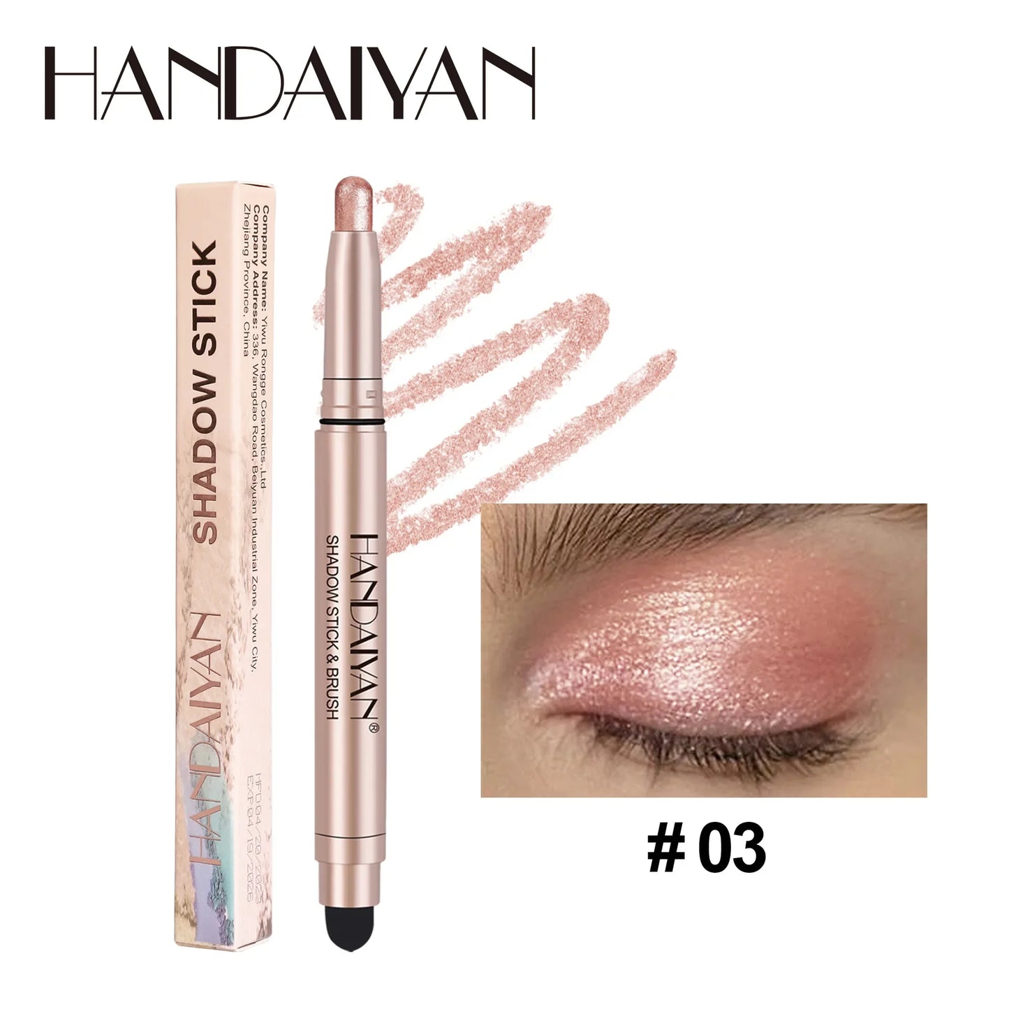 Colorful Eyeshadow Stick Pink Brown Green Black Eyeshadow Pencil High Gloss Pearlescent Shadow Sticks Waterproof Stage Makeup