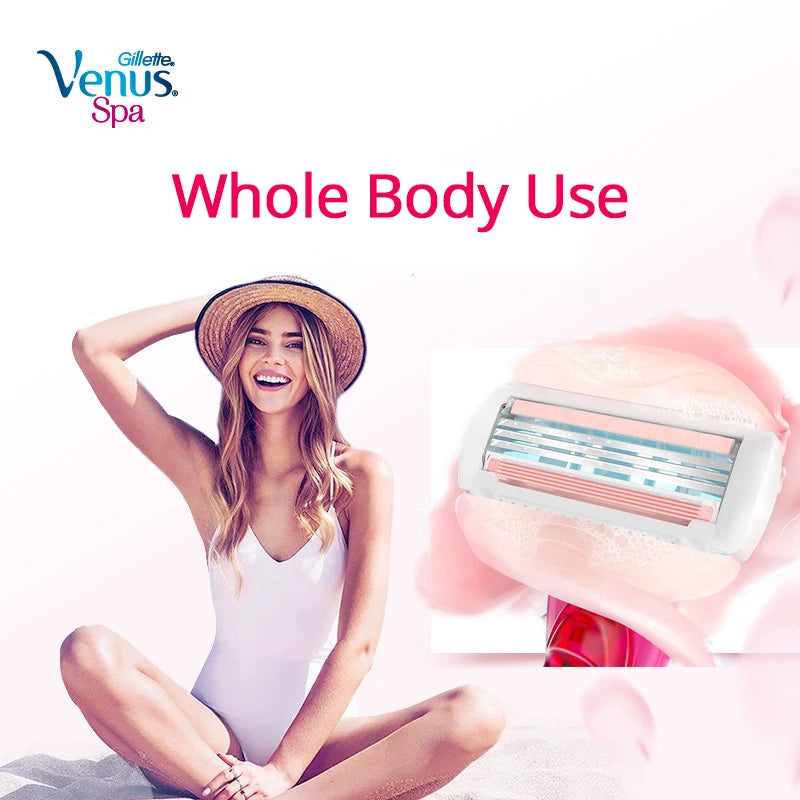 Gillette Venus Women Razor Blade with Smooth Spa Soap 3 Layer Sharp Shave Blade Lady Body Curve Replacement Blade Heads Gifts