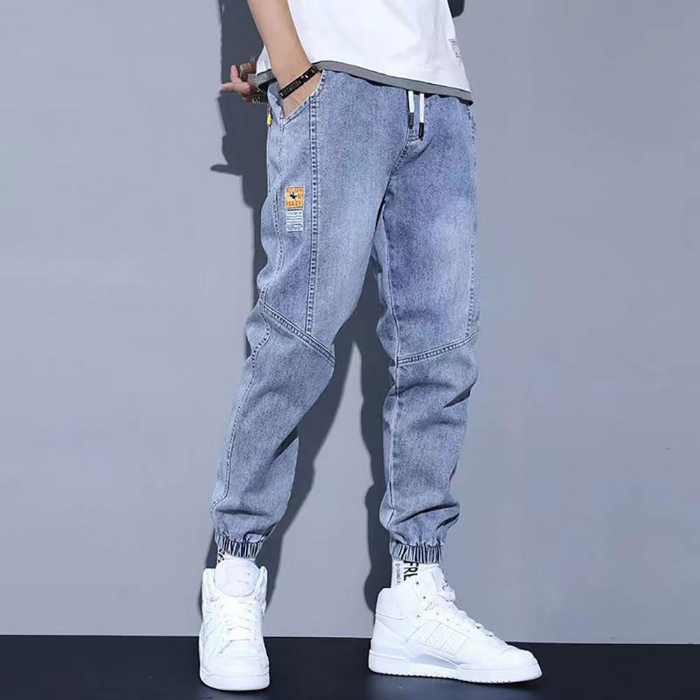 Autumn Winter Blue Cargo Jeans Men Streetwear Denim Jogger Pants Baggy Jean Trousers Male Oversize Large size 5XL