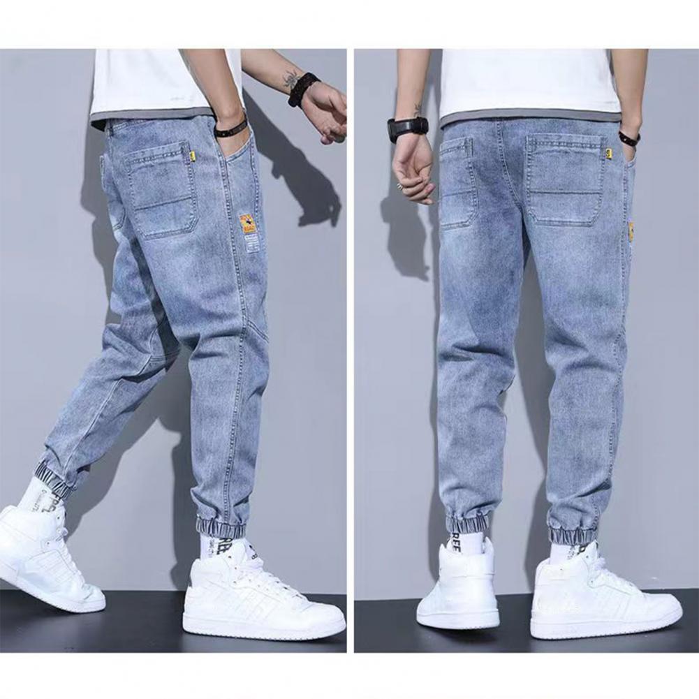 Autumn Winter Blue Cargo Jeans Men Streetwear Denim Jogger Pants Baggy Jean Trousers Male Oversize Large size 5XL