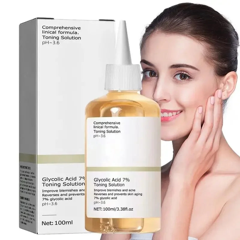 Glycolic Acid 7% Toning Solution Dispelling Acne Lighten Pore Glow Facial Skin Care Lifting Firming Wrinkles Acid Toner New 2024