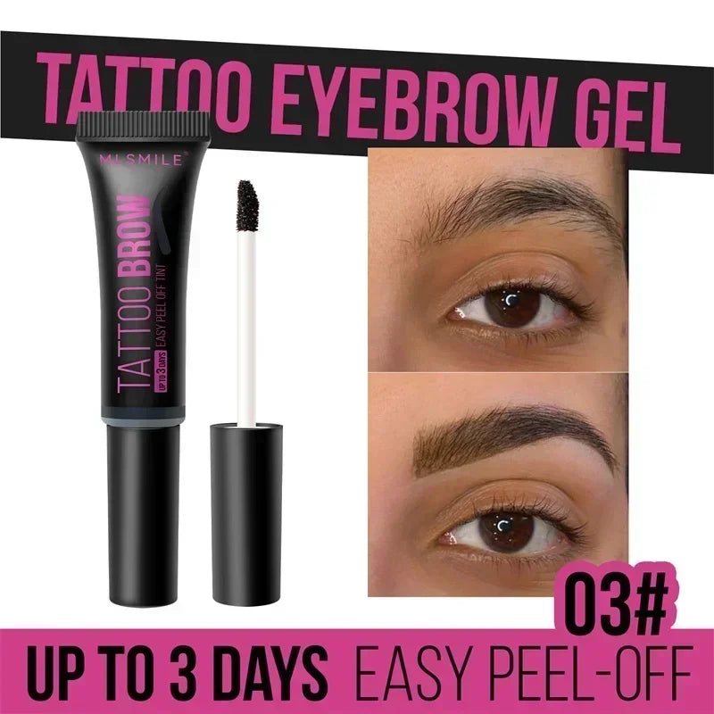 New Tearing Eyebrow Gel Makeup Semi-Permanent Waterproof Long Lasting Tattoo Tint Sweatproof Peel Off Dye Eyebrow Cream Cosmetic