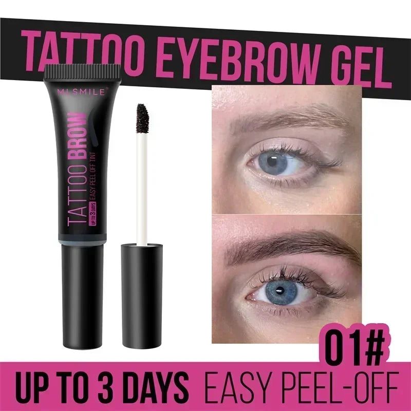 New Tearing Eyebrow Gel Makeup Semi-Permanent Waterproof Long Lasting Tattoo Tint Sweatproof Peel Off Dye Eyebrow Cream Cosmetic