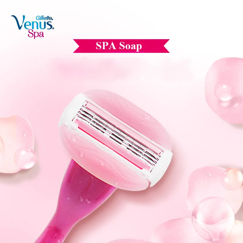 Gillette Venus Women Razor Blade with Smooth Spa Soap 3 Layer Sharp Shave Blade Lady Body Curve Replacement Blade Heads Gifts