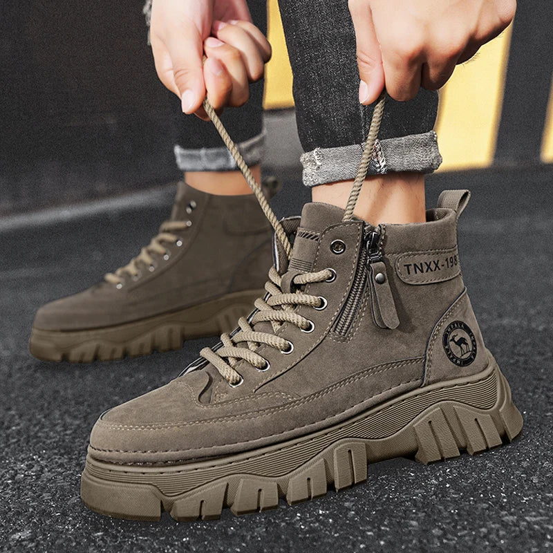 CYYTL Mens Shoes Casual Winter Boots Leather Cowboy Chelsea Tactical Combat Outdoor Hiking Ankle Sneakers Designer Luxury Tennis