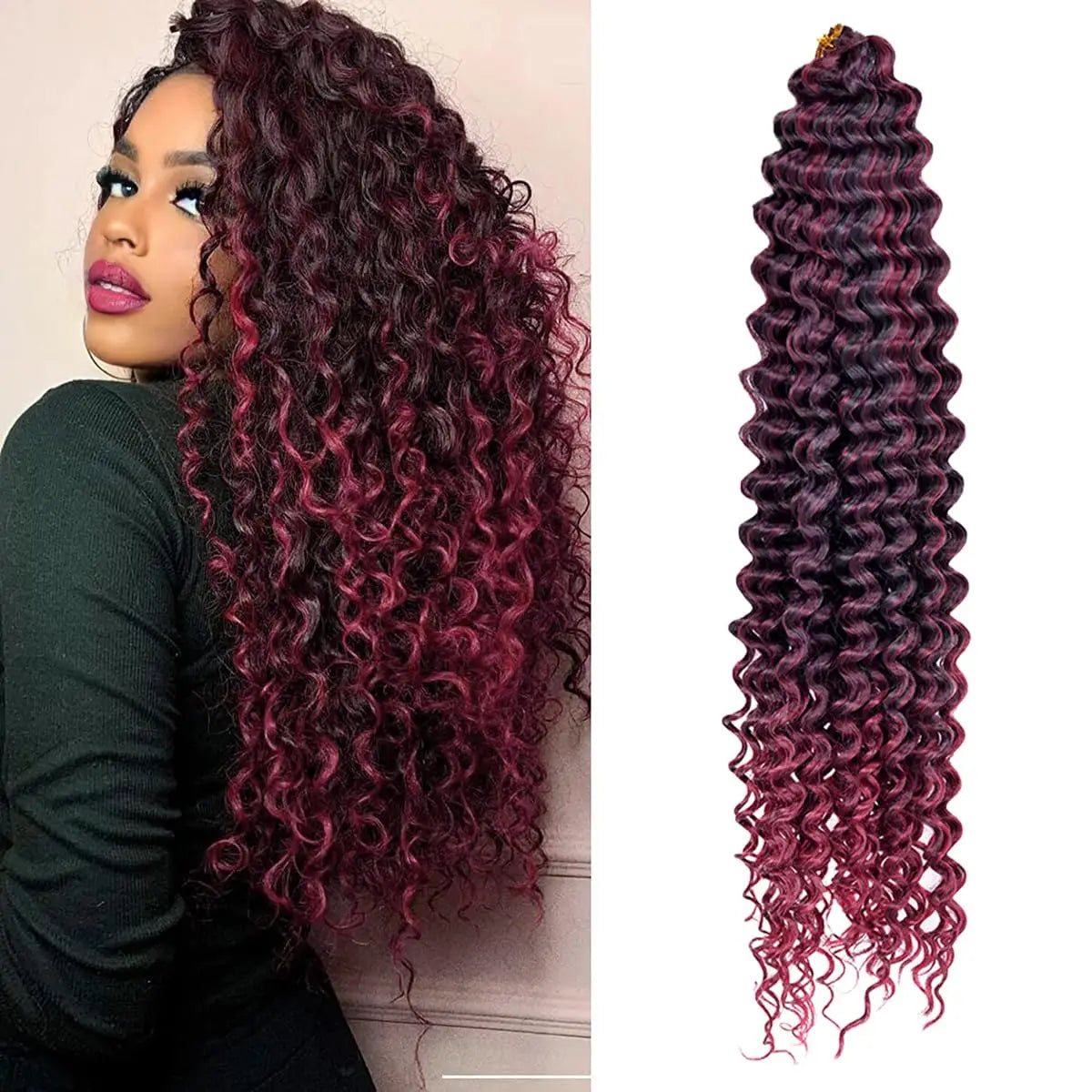 Synthetic Ocean Wave Free Tress Crochet Braiding Hair Soft Afro Curls Deep Wave Hair Extensions For Women Water Wave Hair