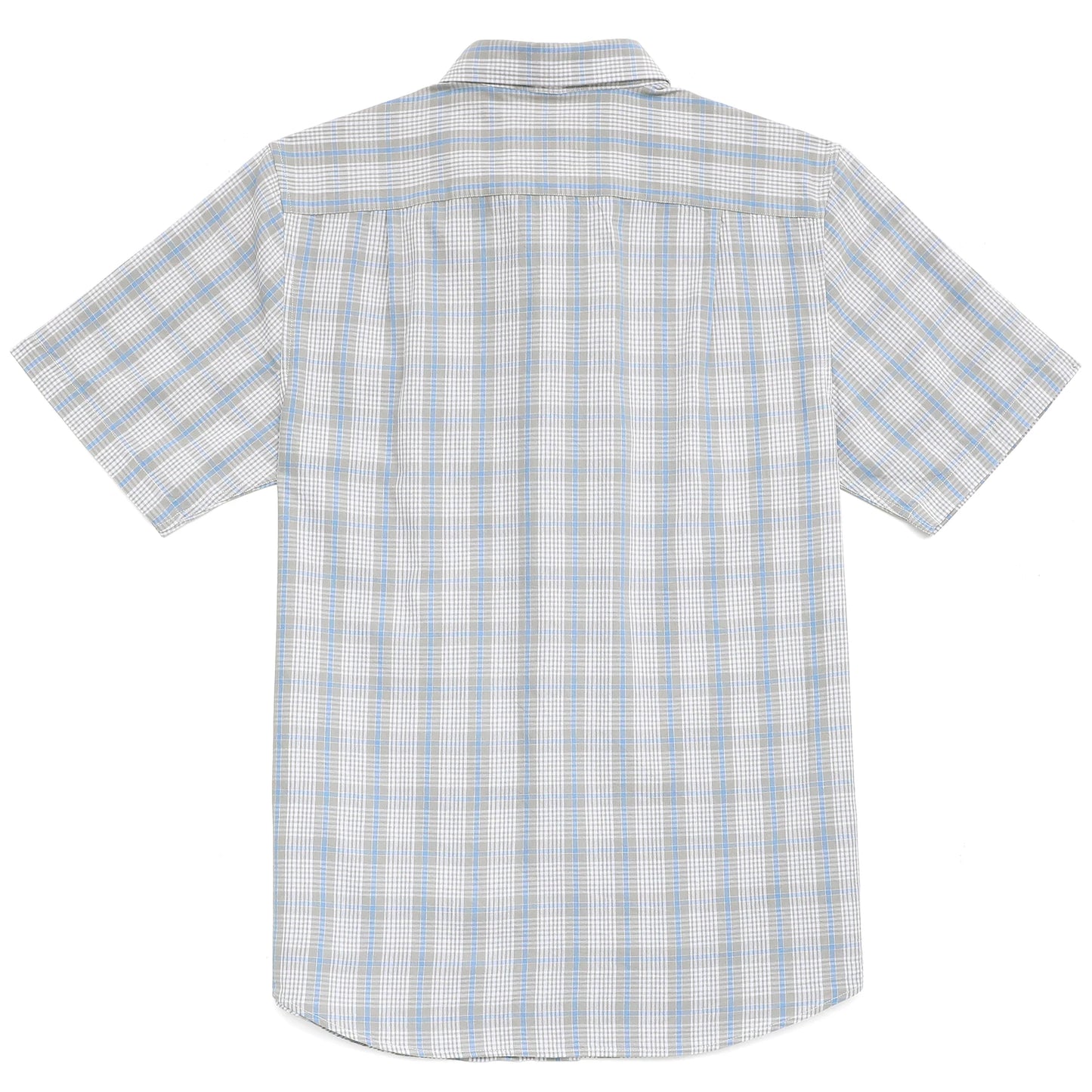 Dubinik Mens Short Sleeve Button Down Shirts 100% Cotton Plaid Casual Shirt With Pocket Summer Cansual Shirt For Men