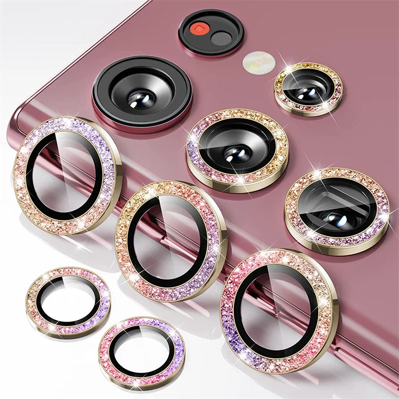 For Samsung Galaxy S24 Ultra cool color diamond glass drop-proof phone camera protective case Suitable for Samsung S23 Ultra