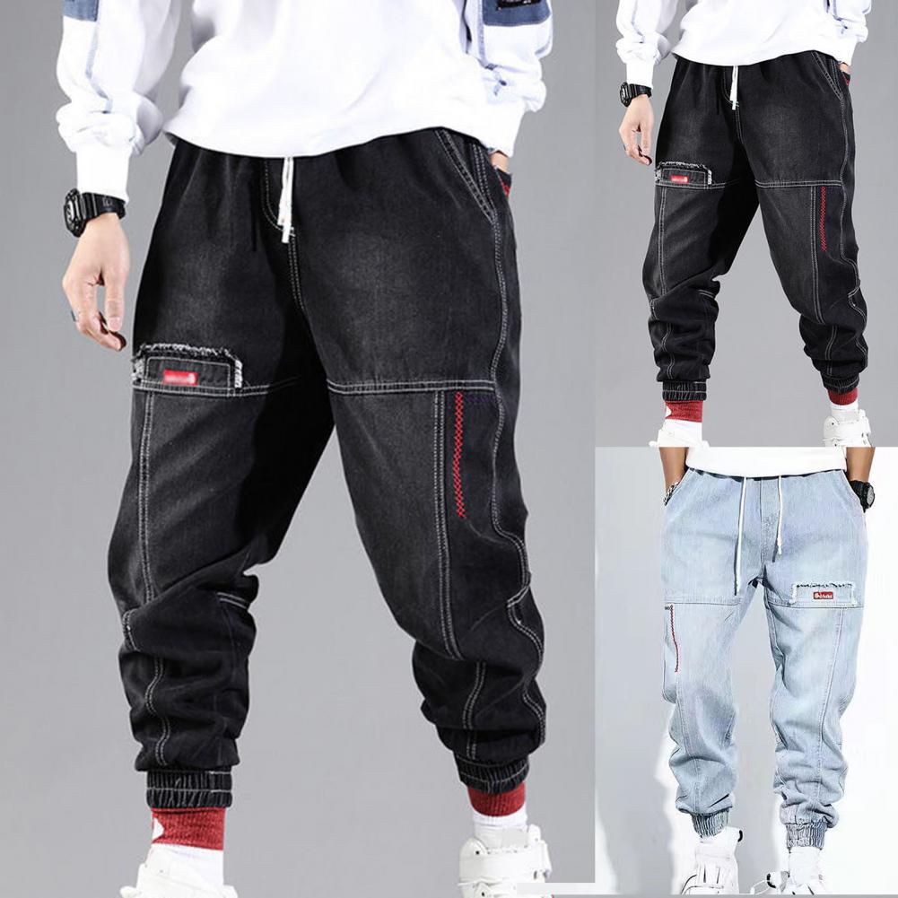 Streetwear Hip Hop Cargo Pants Men's Jeans Cargo Pants Elastic Harun Pants Joggers Pants 2022 Autumn and Winter