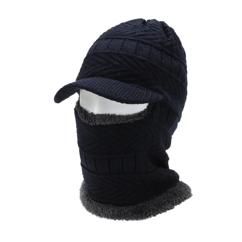 Winter Hat for Men Skullies Beanies Hats Winter Beanies for Men Women Wool Scarf Cap Balaclava Mask Bonnet Knitted Hat for Women