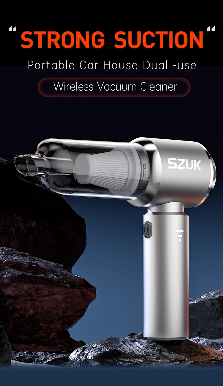 SZUK 180000PA Car Vacuum Cleaner Wireless Mini Handheld Strong Suction Cleaning Machine Portable Vacuum Cleaner for Car Home