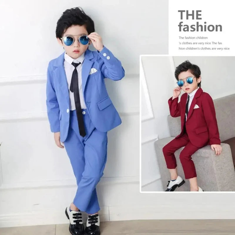 2024 Boys Suits for Weddings Blazer Pants Kids Formal Clothes Dresses Children Party Sets Classic Teeanger Boy School Uniform