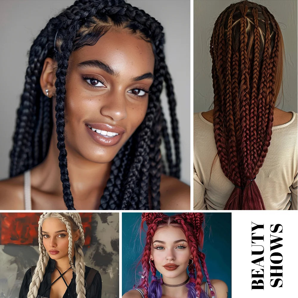 Braiding hair Extension Braids Synthet Crochet hair Pre Stretched Braiding Hair for Crochet Box Braid Hair For Women DIY Cospla