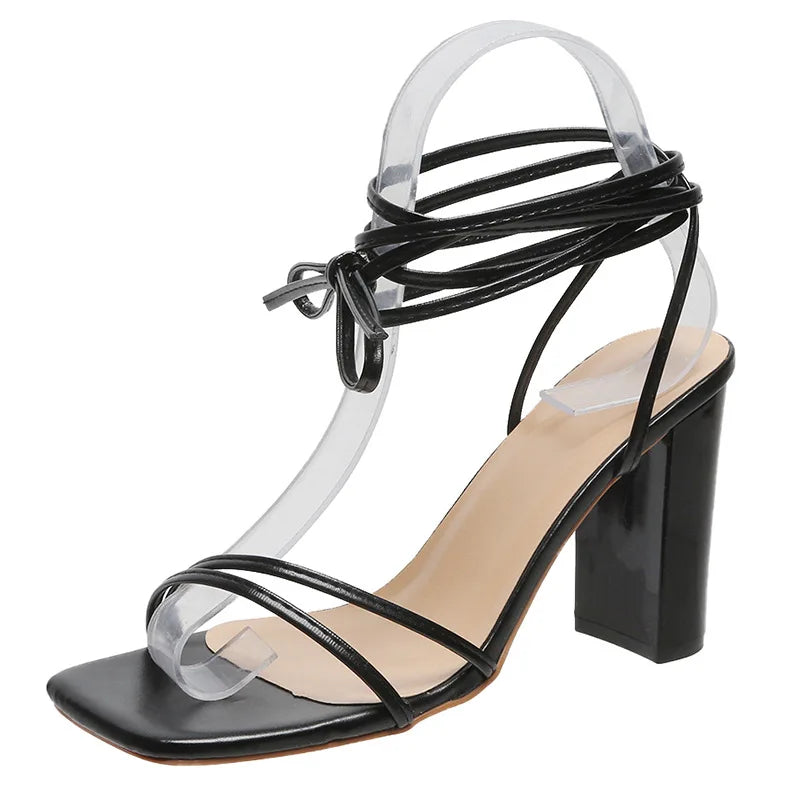 Elevate Your Style Exude Charm and Confidence in Our Cross-Strap Women's High-Heeled Sandals