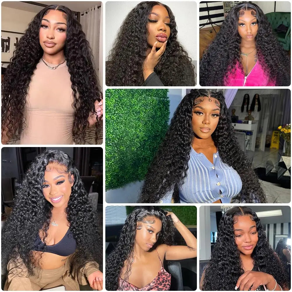 180 Water Wave HD Lace Front Wig Wear and Go Glueless Curly Lace Wigs For Women No Glue 6x4 5x5 Lace Pre Cut Wig Human Hair Wigs