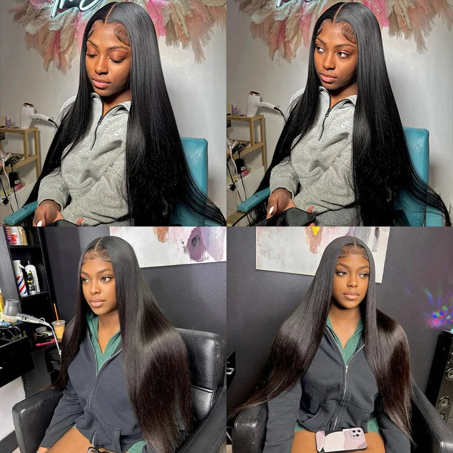 Full Lace Wigs Human Hair Wig For Women Brazilian Straight HD Lace Frontal Wig 250 High Densty Glueless Wig Human Hair Wigs