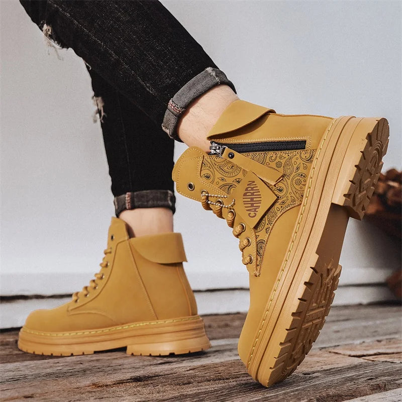 CYYTL Casual Boots Mens Shoes Winter Leather Cowboy Combat Chelsea Tactical Hiking Outdoor Designer Luxury Ankle Tennis Sneakers