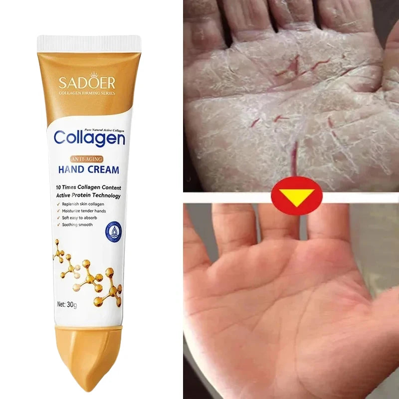 Collagen Anti-wrinkle Hand Cream Skin Cracked Repair Products Soften Nourish Anti-drying Whitening Moisturizing Skin Care New