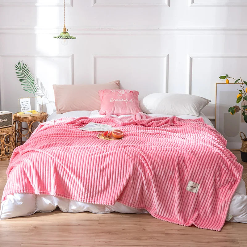 Throw Blanket for Sofa Winter Blanket King Size Home Warm Plaid Comforter Bedspread Bedding Sheet