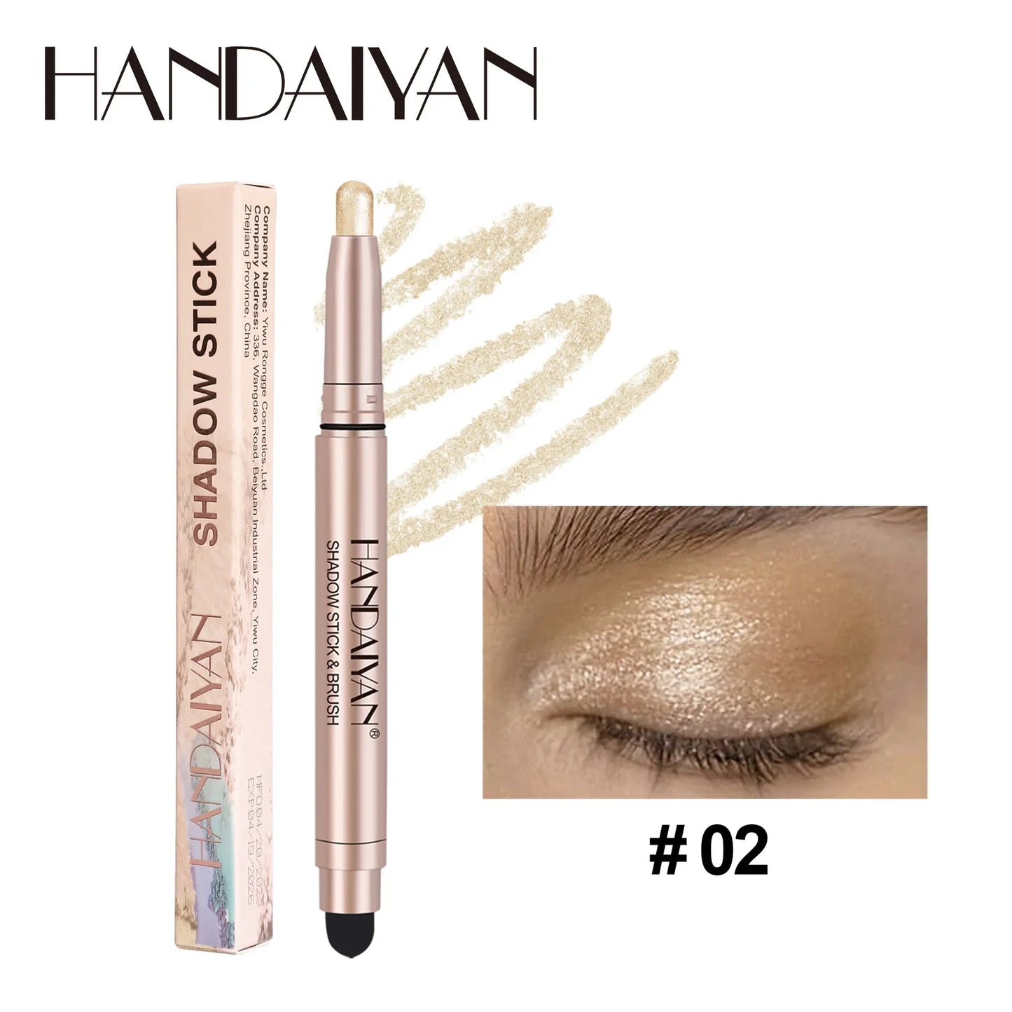 Colorful Eyeshadow Stick Pink Brown Green Black Eyeshadow Pencil High Gloss Pearlescent Shadow Sticks Waterproof Stage Makeup