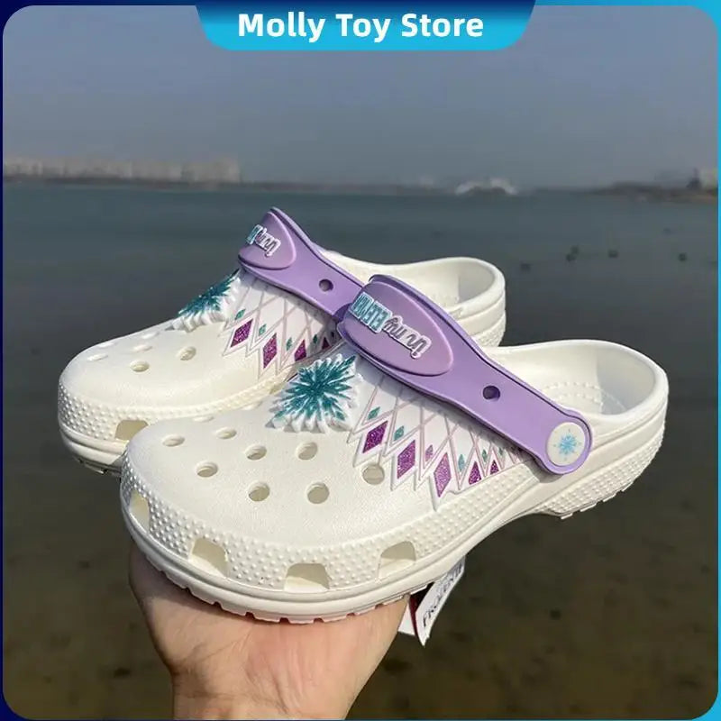 Disney Children'S Croc Shoes Frozen Boys Girls Beach Shoes Slippers Sandals Non-Slip Breathable Wear-Resistant Toe-Toe Slippers