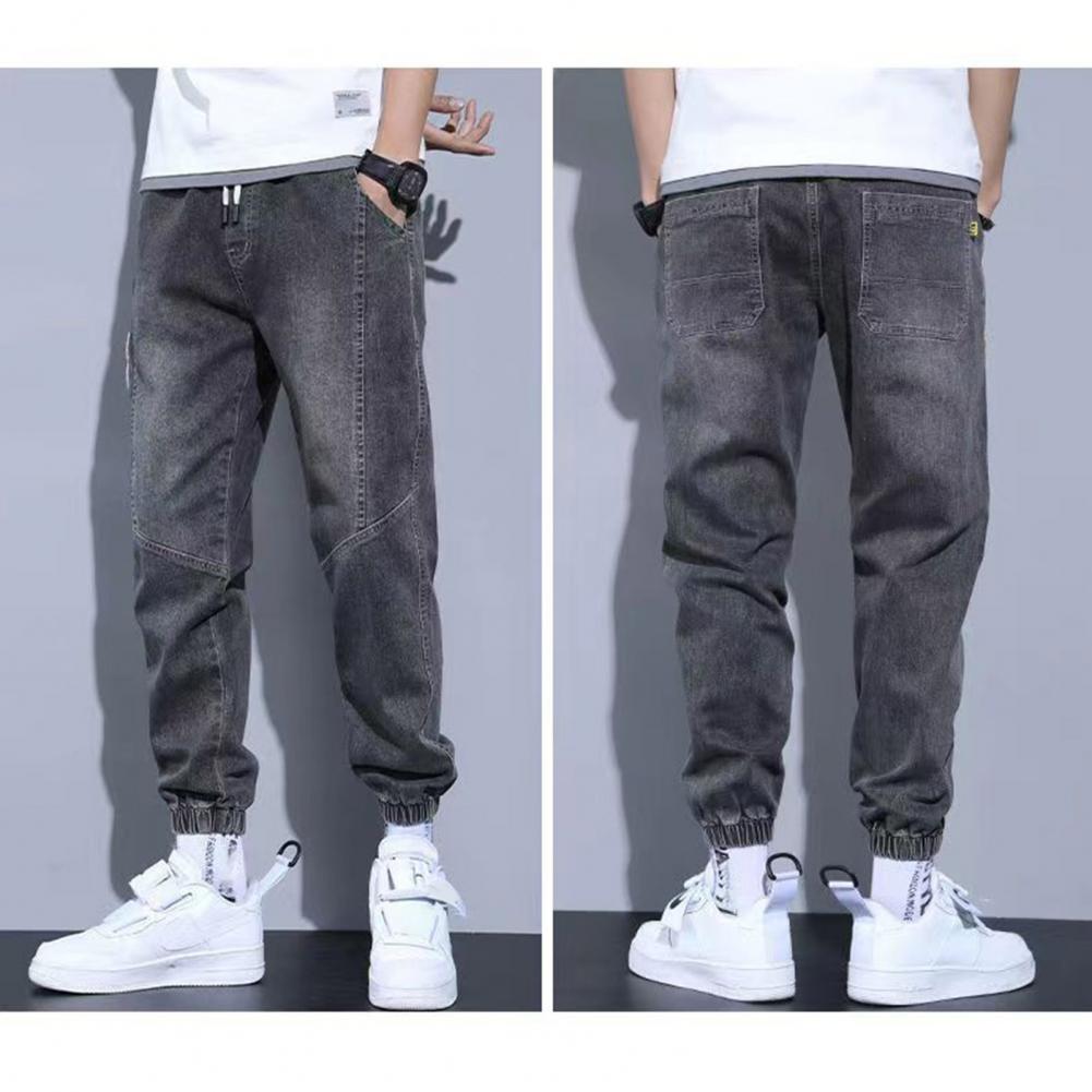 Autumn Winter Blue Cargo Jeans Men Streetwear Denim Jogger Pants Baggy Jean Trousers Male Oversize Large size 5XL