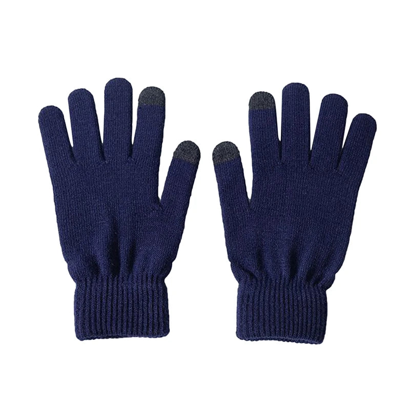 Winter Warm Knitted Gloves Mobile Phone Touchscreen Wool Knitted Gloves Winter Thick Warm Adult Gloves Mittens for Men Women