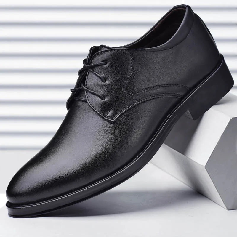 Men Dressing Shoes Formal for Men's Casual Shoe Leather Social Wedding Designer Pointed Toe Black Office Winter Shoes Brand 2023