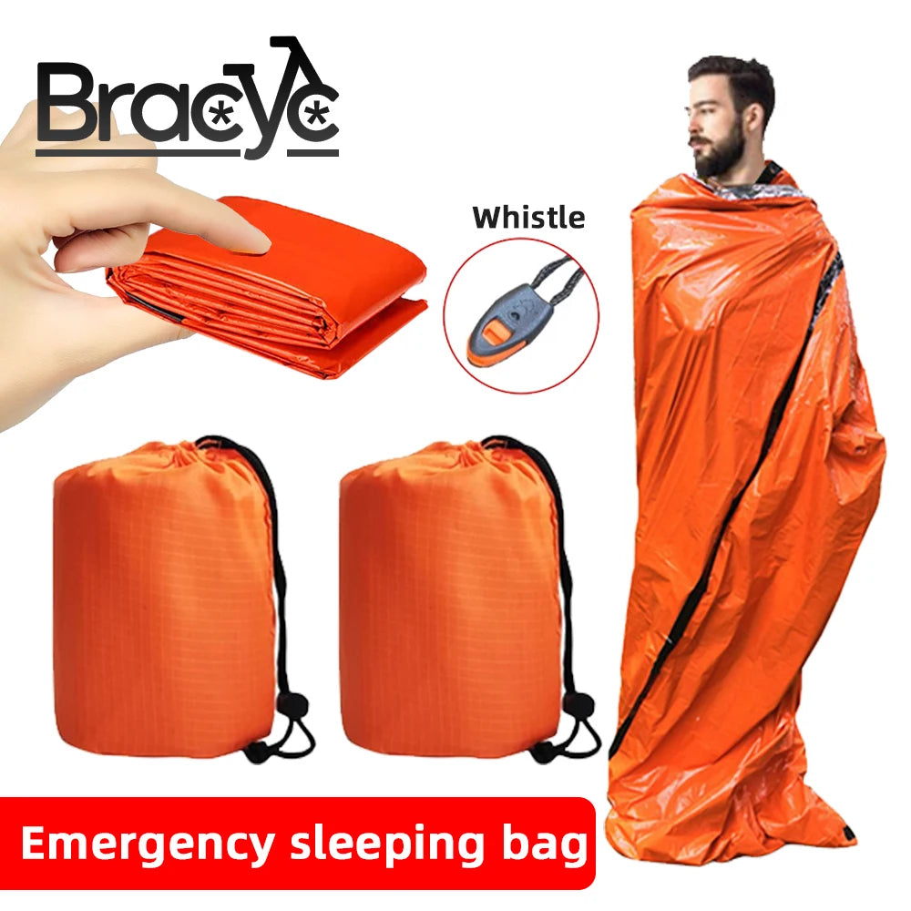 Portable Waterproof Emergency Survival Sleeping Bag Outdoor Camping Gear Thermal Sack First Aid Rescue Mylar Insulate Blanket