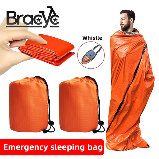 Portable Waterproof Emergency Survival Sleeping Bag Outdoor Camping Gear Thermal Sack First Aid Rescue Mylar Insulate Blanket