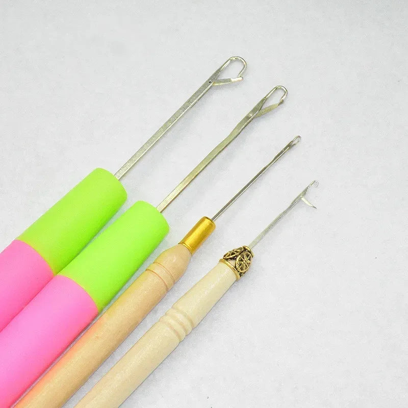 1pcs/lot Plastic Crochet Braid Needle Feather Hair Extension Tools Wig Hook Needle Threader Knitting Hair Crochet Needles