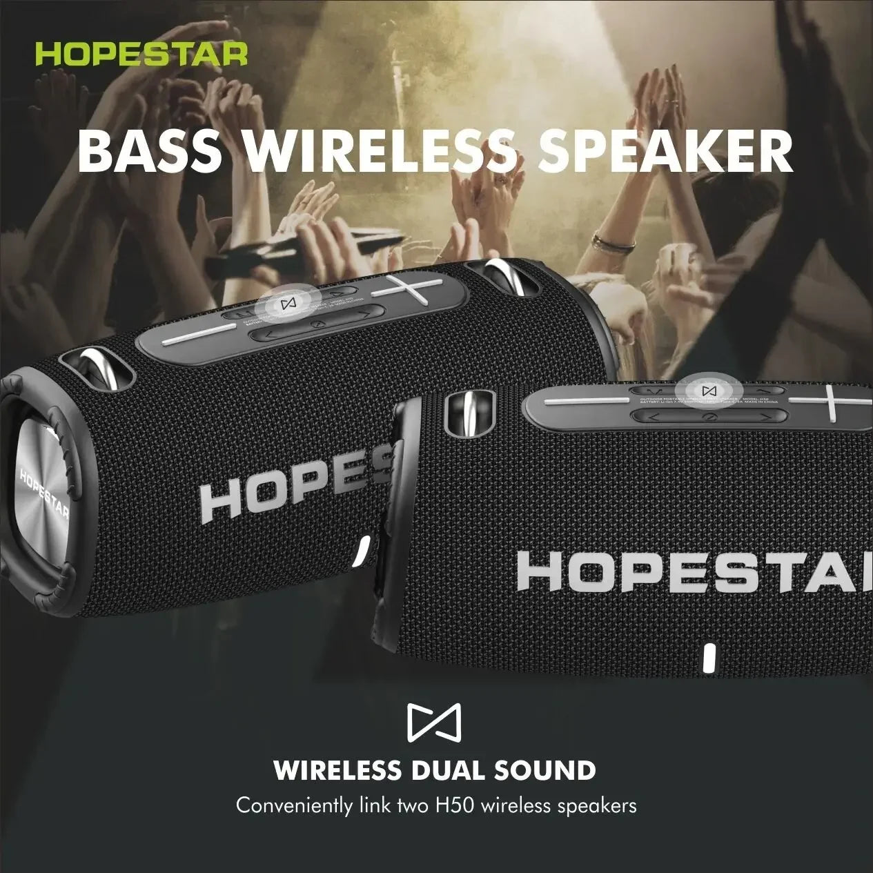 Hopestars LPX6 Waterproof Speaker Portable Column TWS Stereo Wireless Subwoofers With RGB Light TF FM Caixa De Som Bluetooth H50