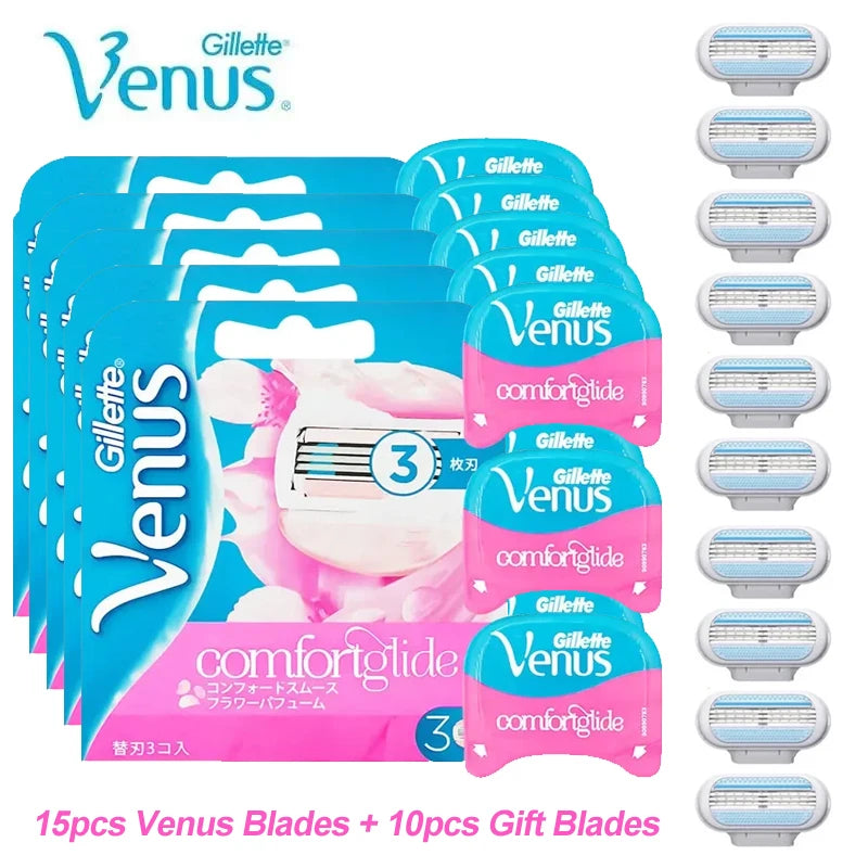 Gillette Venus Women Razor Blade with Smooth Spa Soap 3 Layer Sharp Shave Blade Lady Body Curve Replacement Blade Heads Gifts