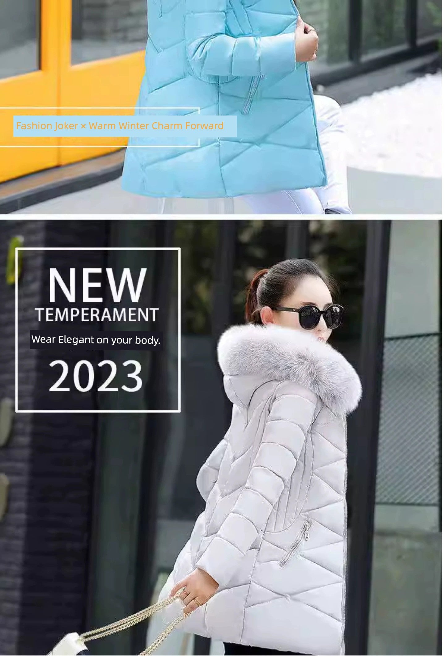 Mid Length Long Length Winter Cotton-Padded Jacket Slim-Fit Women's down Jacket