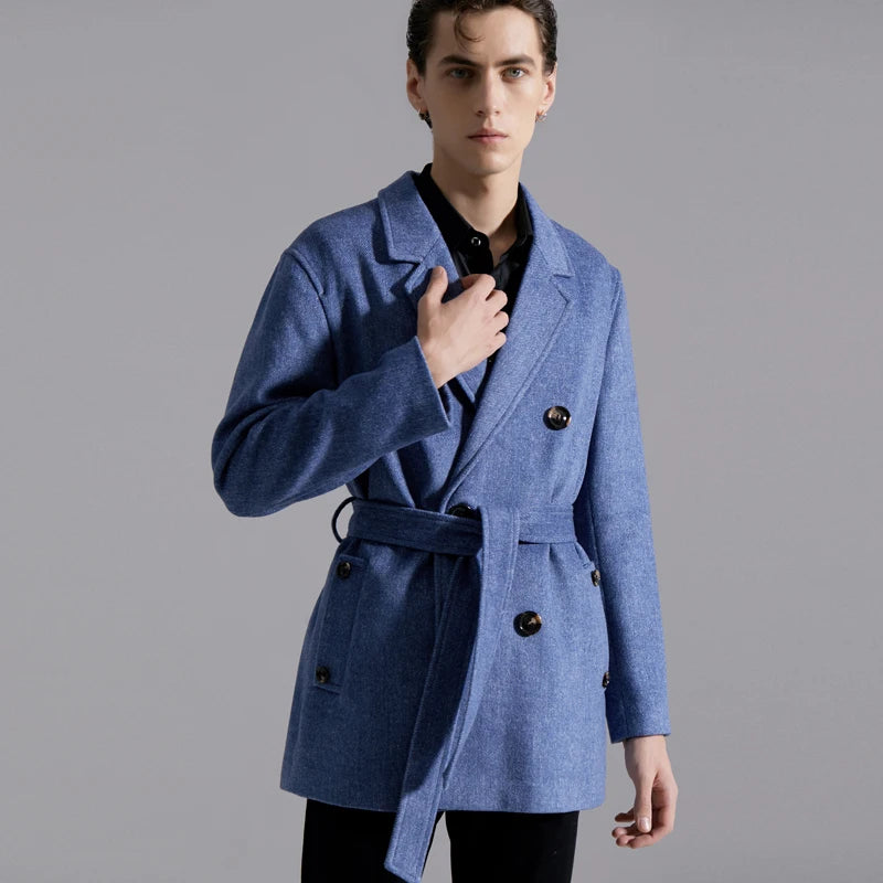 Spring Men's Fashion Long Trench Coat New Autumn Waterproof Loose Cotton Windbreaker Jacket Male Solid Double Breasted Outerwear